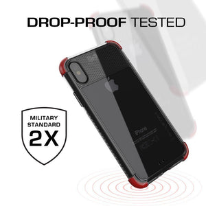 iPhone X Case, Military Grade Standard Drop Tested & Supports Wireless Charging | Ghostek Covert 2 Series – Perfect Ultra Slim Protection | Red (Color in image: Teal)