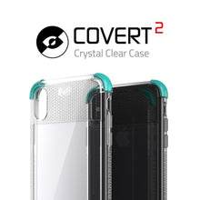 Cargar imagen en el visor de la galería, Ghostek Ultra Slim iPhone X Case with Shock Absorption &amp; Supports Wireless Charging | Covert 2 Series Enhanced Unique Diamond Grip | Teal (Color in image: White)

