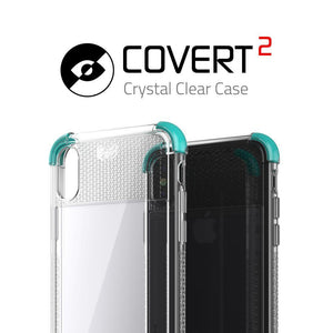 Ghostek Ultra Slim iPhone X Case with Shock Absorption & Supports Wireless Charging | Covert 2 Series Enhanced Unique Diamond Grip | Teal (Color in image: White)