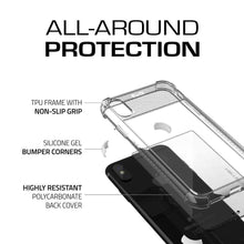 Cargar imagen en el visor de la galería, iPhone X Slim Clear Case, Ghostek Covert 2 Series Ultra Thin Shockproof Protective Cover | Hybrid Impact Drop Protection Technology | White (Color in image: Black)
