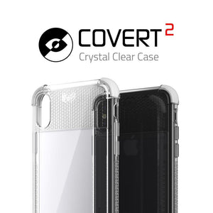 iPhone X Slim Clear Case, Ghostek Covert 2 Series Ultra Thin Shockproof Protective Cover | Hybrid Impact Drop Protection Technology | White (Color in image: Pink)