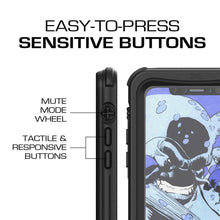 Load image into Gallery viewer, iPhone X Waterproof Case, Ghostek Nautical Military Grade Shock &amp; Drop Tested | Face ID Compatible – Retail Packaging | Black 
