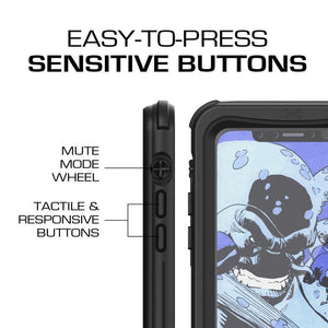 iPhone X Waterproof Case, Ghostek Nautical Military Grade Shock & Drop Tested | Face ID Compatible – Retail Packaging | Black 
