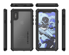 Load image into Gallery viewer, iPhone X Waterproof Case, Ghostek Nautical Military Grade Shock &amp; Drop Tested | Face ID Compatible – Retail Packaging | Black 
