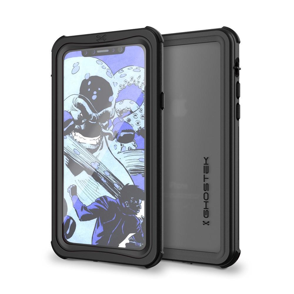 iPhone X Waterproof Case, Ghostek Nautical Military Grade Shock & Drop Tested | Face ID Compatible – Retail Packaging | Black (Color in image: White)