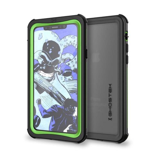 iPhone X Waterproof Case, Ghostek Nautical Rugged Heavy Duty + Screen Protector | Premium Protective Construction iPhone10 | Green (Color in image: Light Green)