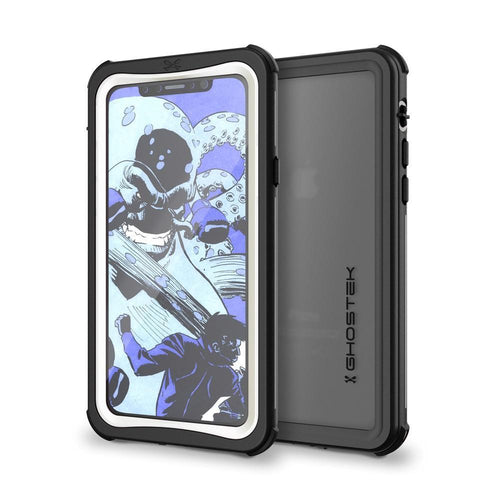 iPhone X Waterproof Case, Ghostek Nautical Series Full Body Shockproof Armor Design | Dustproof Snowproof Dirtproof Underwater Swimming Diving Floating Slim Fit Supports Wireless Charging | White (Color in image: White)
