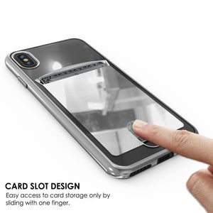 iPhone X Case, PUNKcase [LUCID Series] Slim Fit Protective Dual Layer Armor Cover W/ Scratch Resistant PUNKSHIELD Screen Protector [SILVER] (Color in image: Black)