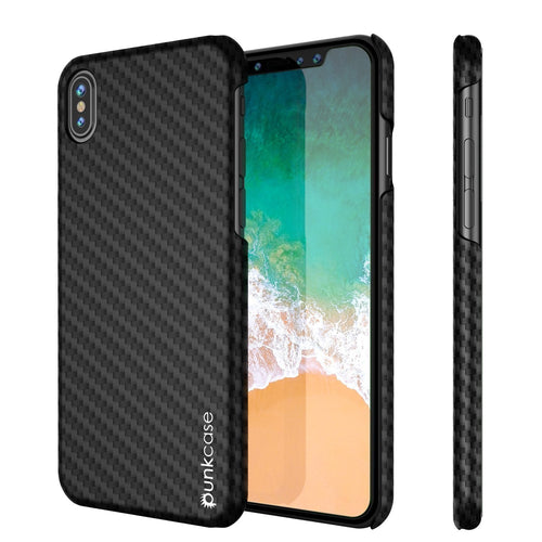 iPhone XR Case, Punkcase CarbonShield, Heavy Duty & Ultra Thin 2 Piece Dual Layer [shockproof] (Color in image: Black)