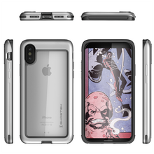 Cargar imagen en el visor de la galería, iPhone X Case, Ghostek Atomic Slim Series - Military Grade Drop Tested, Metal Aluminum Alloy Bumper + TPU &amp; Rubber Protective Case for Apple iPhone X 2017 | Silver (Color in image: Red)
