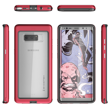 Cargar imagen en el visor de la galería, Galaxy Note 8, Ghostek Atomic Slim Galaxy Note 8 Case Shockproof Impact Hybrid Modern Design  | Red (Color in image: Silver)
