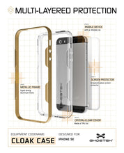 Cargar imagen en el visor de la galería, iPhone SE/5S/5 Case Ghostek® Cloak Gold Slim | Tempered Glass | Lifetime Warranty Exchange (Color in image: silver)
