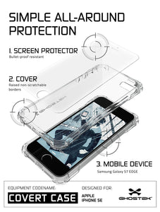 iPhone SE Case, Ghostek® Covert Clear, Premium Impact Protective Armor | Lifetime Warranty Exchange (Color in image: pink)