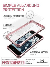 Cargar imagen en el visor de la galería, iPhone SE Case, Ghostek® Covert Pink, Premium Impact Protective Armor | Lifetime Warranty Exchange (Color in image: clear)
