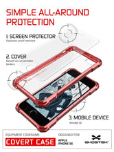 Cargar imagen en el visor de la galería, iPhone SE Case, Ghostek® Covert Red, Premium Impact Protective Armor | Lifetime Warranty Exchange (Color in image: space grey)
