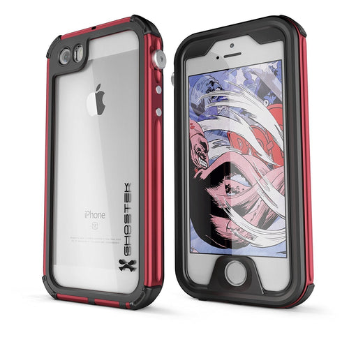 iPhone 8 Waterproof Case, Ghostek® Atomic 3.0 Red Series | Underwater | Touch-ID (Color in image: Gold)