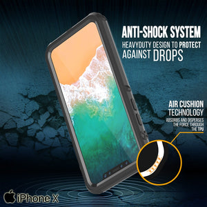 iPhone X Case, PUNKCase [CRYSTAL SERIES] Cover W/ Attached Screen Protector [BLACK] (Color in image: Light Green)