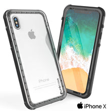 Cargar imagen en el visor de la galería, iPhone X Case, PUNKCase [CRYSTAL SERIES] Cover W/ Attached Screen Protector [BLACK] (Color in image: Light Blue)
