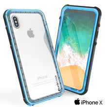 Cargar imagen en el visor de la galería, iPhone X Case, PUNKCase [CRYSTAL SERIES] Protective IP68 Certified Cover W/ Attached Screen Protector [LIGHT BLUE] (Color in image: Teal)
