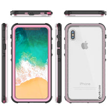 Cargar imagen en el visor de la galería, iPhone X Case, PUNKCase [CRYSTAL SERIES] Protective IP68 Certified Cover W/ Attached Screen Protector [PINK] (Color in image: Light Blue)

