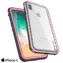 Cargar imagen en el visor de la galería, iPhone X Case, PUNKCase [CRYSTAL SERIES] Protective IP68 Certified Cover W/ Attached Screen Protector [PINK] (Color in image: Black)
