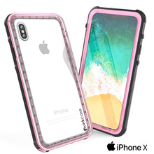 Cargar imagen en el visor de la galería, iPhone X Case, PUNKCase [CRYSTAL SERIES] Protective IP68 Certified Cover W/ Attached Screen Protector [PINK] (Color in image: White)
