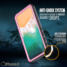 Cargar imagen en el visor de la galería, iPhone X Case, PUNKCase [CRYSTAL SERIES] Protective IP68 Certified Cover W/ Attached Screen Protector [PINK] (Color in image: Teal)

