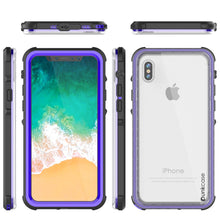 Cargar imagen en el visor de la galería, iPhone X Case, PUNKCase [CRYSTAL SERIES] Protective IP68 Certified Cover W/ Attached Screen Protector [PURPLE] (Color in image: Light Green)
