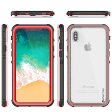 Cargar imagen en el visor de la galería, iPhone X Case, PUNKCase [CRYSTAL SERIES] Protective IP68 Certified Cover W/ Attached Screen Protector [RED] (Color in image: Pink)
