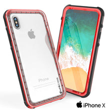 Cargar imagen en el visor de la galería, iPhone X Case, PUNKCase [CRYSTAL SERIES] Protective IP68 Certified Cover W/ Attached Screen Protector [RED] (Color in image: Light Blue)
