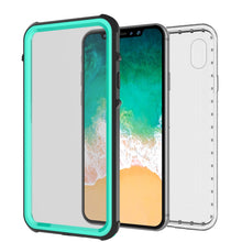 Cargar imagen en el visor de la galería, iPhone X Case, PUNKCase [CRYSTAL SERIES] Protective IP68 Certified Cover W/ Attached Screen Protector [TEAL] (Color in image: Red)
