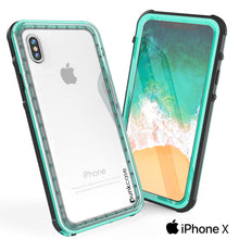 Cargar imagen en el visor de la galería, iPhone X Case, PUNKCase [CRYSTAL SERIES] Protective IP68 Certified Cover W/ Attached Screen Protector [TEAL] (Color in image: Light Green)
