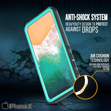 Cargar imagen en el visor de la galería, iPhone X Case, PUNKCase [CRYSTAL SERIES] Protective IP68 Certified Cover W/ Attached Screen Protector [TEAL] (Color in image: Light Blue)
