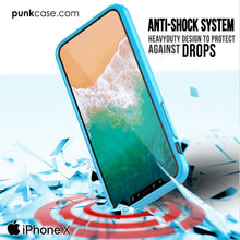 Cargar imagen en el visor de la galería, iPhone X Case, PUNKcase [LUCID 2.0 Series] [Slim Fit] Armor Cover W/Integrated Anti-Shock System &amp; Tempered Glass Screen Protector [Light Blue] (Color in image: Teal)
