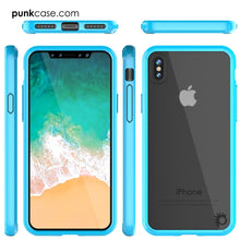 Cargar imagen en el visor de la galería, iPhone X Case, PUNKcase [LUCID 2.0 Series] [Slim Fit] Armor Cover W/Integrated Anti-Shock System &amp; Tempered Glass Screen Protector [Light Blue] (Color in image: White)
