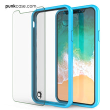 Cargar imagen en el visor de la galería, iPhone X Case, PUNKcase [LUCID 2.0 Series] [Slim Fit] Armor Cover W/Integrated Anti-Shock System &amp; Tempered Glass Screen Protector [Light Blue] (Color in image: Pink)
