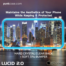 Cargar imagen en el visor de la galería, iPhone X Case, PUNKcase [LUCID 2.0 Series] [Slim Fit] Armor Cover W/Integrated Anti-Shock System &amp; Tempered Glass Screen Protector [Light Blue] (Color in image: Purple)
