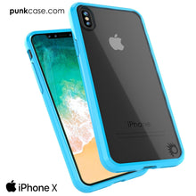 Cargar imagen en el visor de la galería, iPhone X Case, PUNKcase [LUCID 2.0 Series] [Slim Fit] Armor Cover W/Integrated Anti-Shock System &amp; Tempered Glass Screen Protector [Light Blue] (Color in image: Clear)
