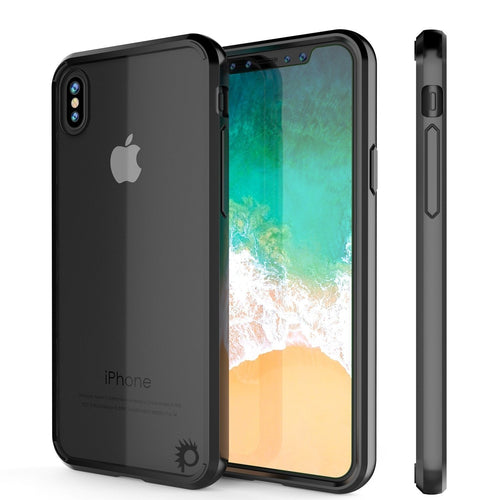 iPhone XS Max Case, PUNKcase [Lucid 2.0 Series] [Slim Fit] Armor Cover [Black] (Color in image: Black)