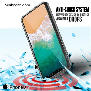 iPhone X Case, PUNKcase [LUCID 2.0 Series] [Slim Fit] Armor Cover W/Integrated Anti-Shock System & Tempered Glass Screen Protector [Crystal Black] (Color in image: Purple)