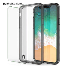 Cargar imagen en el visor de la galería, iPhone X Case, PUNKcase [LUCID 2.0 Series] [Slim Fit] Armor Cover W/Integrated Anti-Shock System &amp; Tempered Glass Screen Protector [Crystal Black] (Color in image: White)
