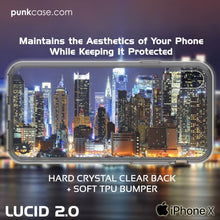 Cargar imagen en el visor de la galería, iPhone X Case, PUNKcase [LUCID 2.0 Series] [Slim Fit] Armor Cover W/Integrated Anti-Shock System &amp; Tempered Glass Screen Protector [Crystal Black] (Color in image: Light Blue)

