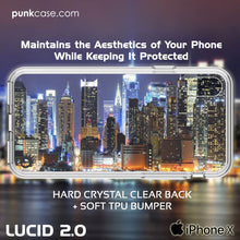 Cargar imagen en el visor de la galería, iPhone X Case, PUNKcase [LUCID 2.0 Series] [Slim Fit] Armor Cover W/Integrated Anti-Shock System &amp; Tempered Glass PUNKSHIELD Screen Protector [Clear] (Color in image: Black)
