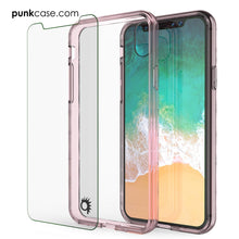 Cargar imagen en el visor de la galería, iPhone X Case, PUNKcase [LUCID 2.0 Series] [Slim Fit] Armor Cover W/Integrated Anti-Shock System &amp; Tempered Glass Screen Protector [Crystal Pink] (Color in image: White)

