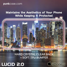 Cargar imagen en el visor de la galería, iPhone X Case, PUNKcase [LUCID 2.0 Series] [Slim Fit] Armor Cover W/Integrated Anti-Shock System &amp; Tempered Glass Screen Protector [Crystal Pink] (Color in image: Light Blue)
