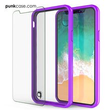 Cargar imagen en el visor de la galería, iPhone X Case, PUNKcase [LUCID 2.0 Series] [Slim Fit] Armor Cover W/Integrated Anti-Shock System &amp; Tempered Glass PUNKSHIELD Screen Protector [Purple] (Color in image: Clear)
