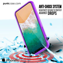 Cargar imagen en el visor de la galería, iPhone X Case, PUNKcase [LUCID 2.0 Series] [Slim Fit] Armor Cover W/Integrated Anti-Shock System &amp; Tempered Glass PUNKSHIELD Screen Protector [Purple] (Color in image: White)
