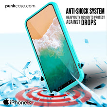 Cargar imagen en el visor de la galería, iPhone X Case, PUNKcase [LUCID 2.0 Series] [Slim Fit] Armor Cover W/Integrated Anti-Shock System &amp; Tempered Glass PUNKSHIELD Screen Protector [Teal] (Color in image: Pink)
