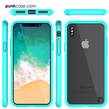 Cargar imagen en el visor de la galería, iPhone X Case, PUNKcase [LUCID 2.0 Series] [Slim Fit] Armor Cover W/Integrated Anti-Shock System &amp; Tempered Glass PUNKSHIELD Screen Protector [Teal] (Color in image: Clear)
