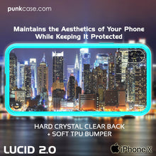 Cargar imagen en el visor de la galería, iPhone X Case, PUNKcase [LUCID 2.0 Series] [Slim Fit] Armor Cover W/Integrated Anti-Shock System &amp; Tempered Glass PUNKSHIELD Screen Protector [Teal] (Color in image: White)
